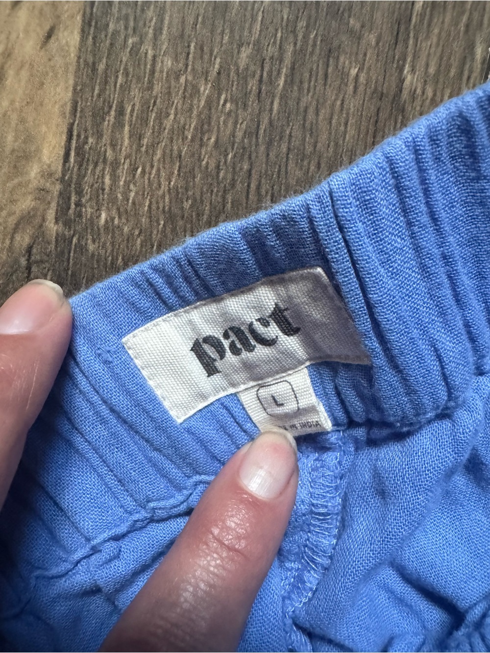 Pact 100% Organic Cotton Sky Blue Elastic Waist Gauze Pants - Picture 5 of 8